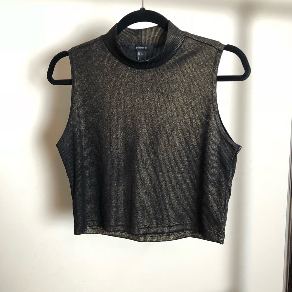 Black and Gold Shimmer Crop